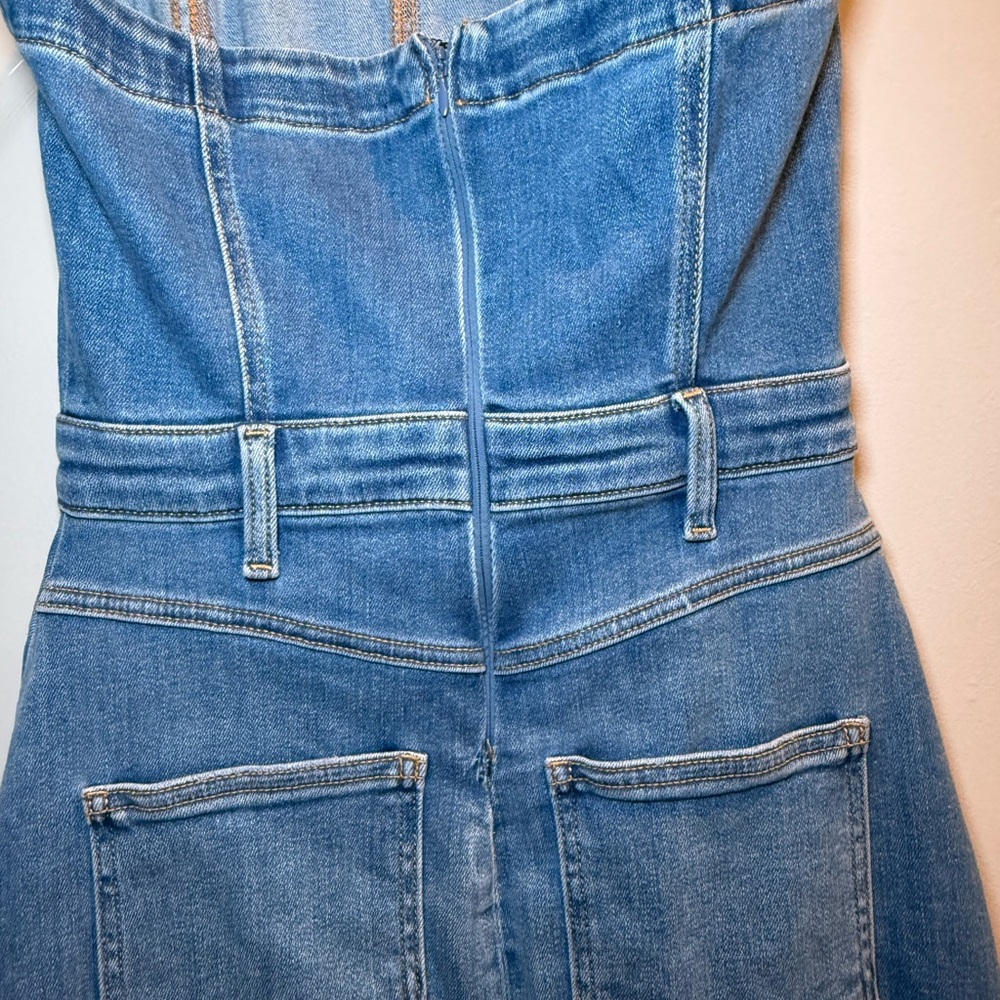 Pilcro Strapless Denim Midi Dress Sz S | High Waist Jean Dress - Picture 5 of 7